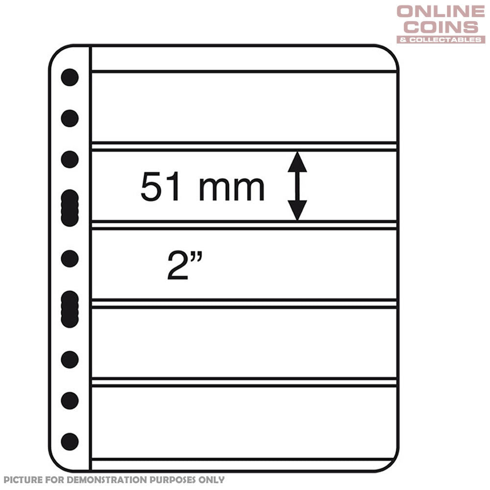 Lighthouse Vario 5 Pocket Black Stamp Stock Album Pages Pack of 5